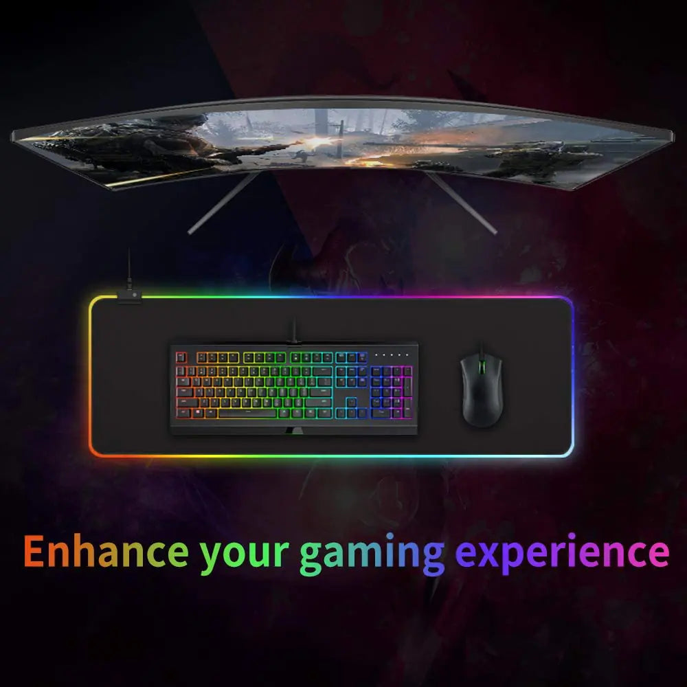 Alfombrilla de ratón LED para gamers resistente al agua