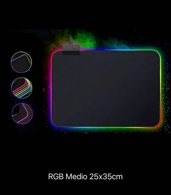 Alfombrilla de ratón LED para gamers resistente al agua